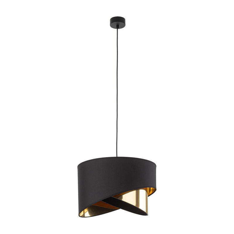 Bahati 1 - Light Drum Pendant, Black/Gold