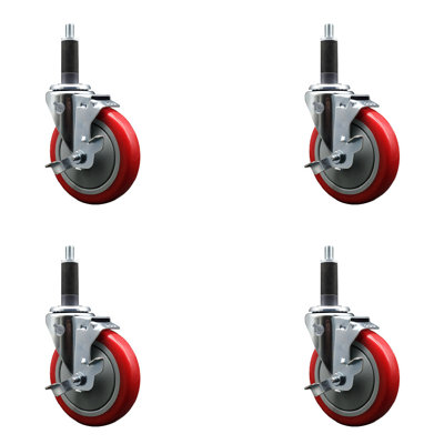 Ensemble de roulettes extensibles 1 po en poly avec pivot SCC