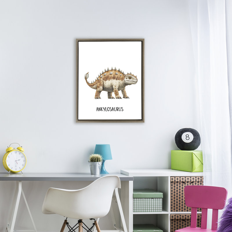 Faites connaissance avec le cadre flottant Ankylosaurus, design par Christine Simpson Art, Cadre flottant orme Montalcino