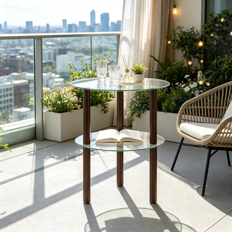 Table de bout ronde à 2 niveaux Modern Modern