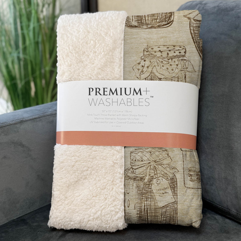One Pixie Street  Ivory 50" x 70" Sherpa Throw Blanket, Ivory