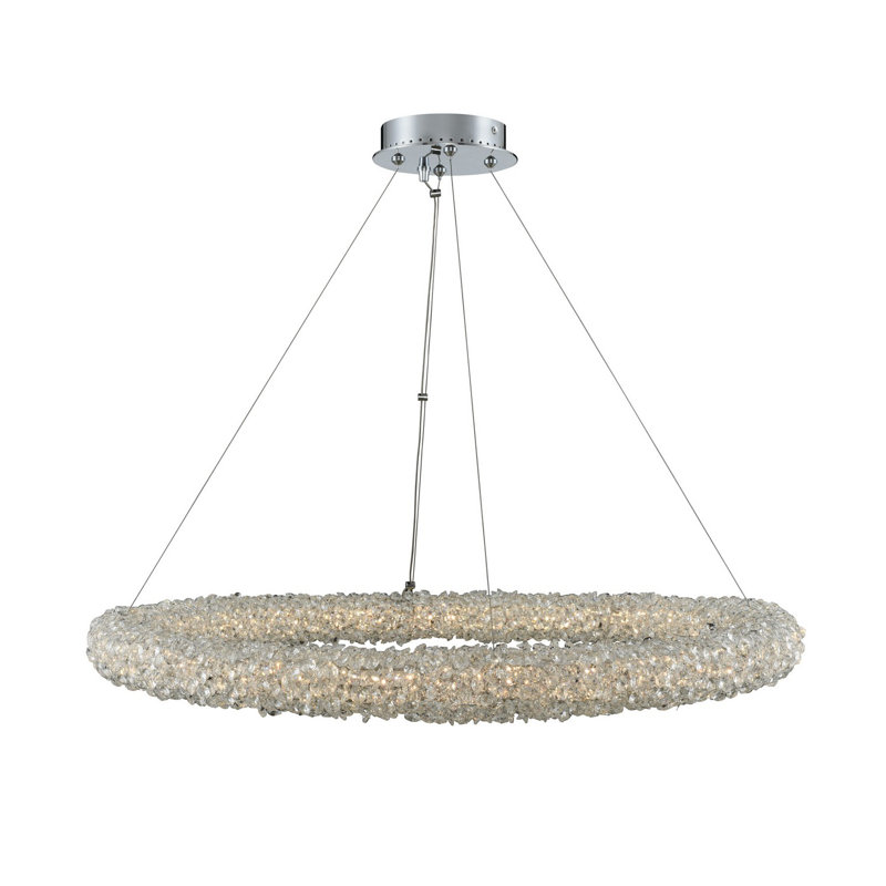 Lina 32-Inch Crystal LED Chrome Chandelier