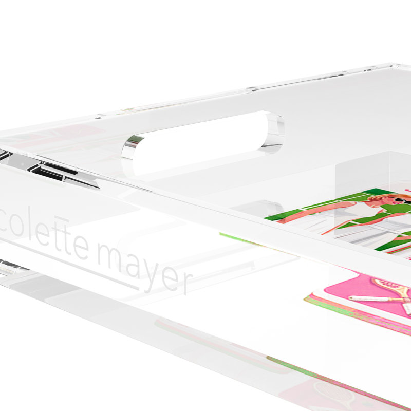 Mahjong Acrylic Decorative Tray, 17"W x 10.5"D x 2"H