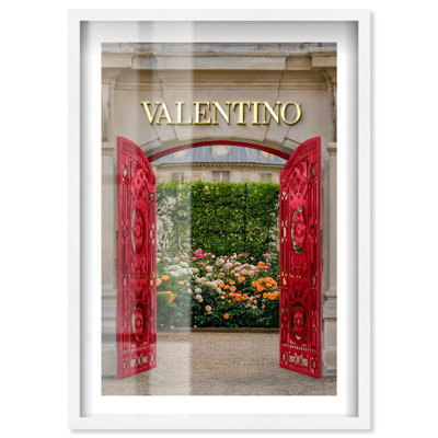 Ruby Gate Entrance I Shadowbox Print Fashion Photography by Notoriart, White Frame, 20 x 30