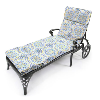 76" x 22" Outdoor Chaise Lounge Cushion with Ties