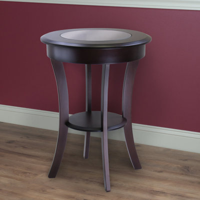  Cassie Round Accent Table with Glass