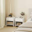 Table de chevet, ensemble de 2, table de chevet avec coins arrondis, blanc