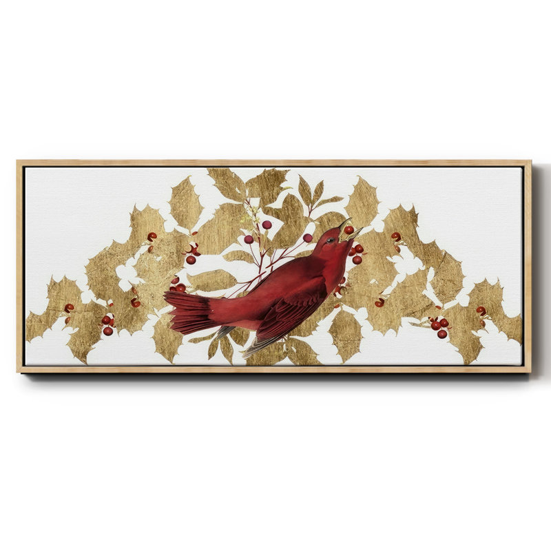 Red Bird Christmas Collection D- Framed Canvas, 20" H x 50" W