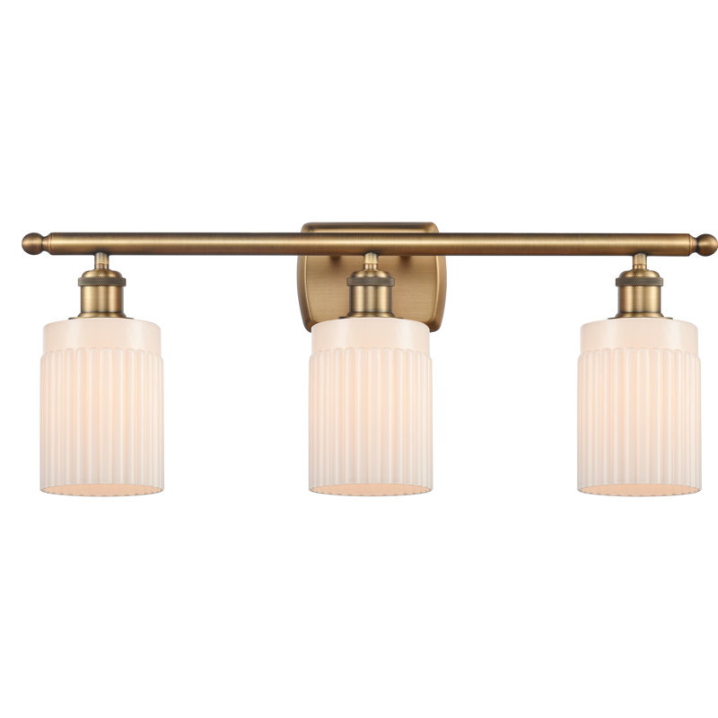 Elloise 3 - Light Dimmable Vanity Light, Brushed Brass, Matte White, 6 Watt Vinage LED Bulb