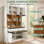 Grande armoire de rangement avec 5 portes, une bibliothèque ouverte et 2 tiroirs