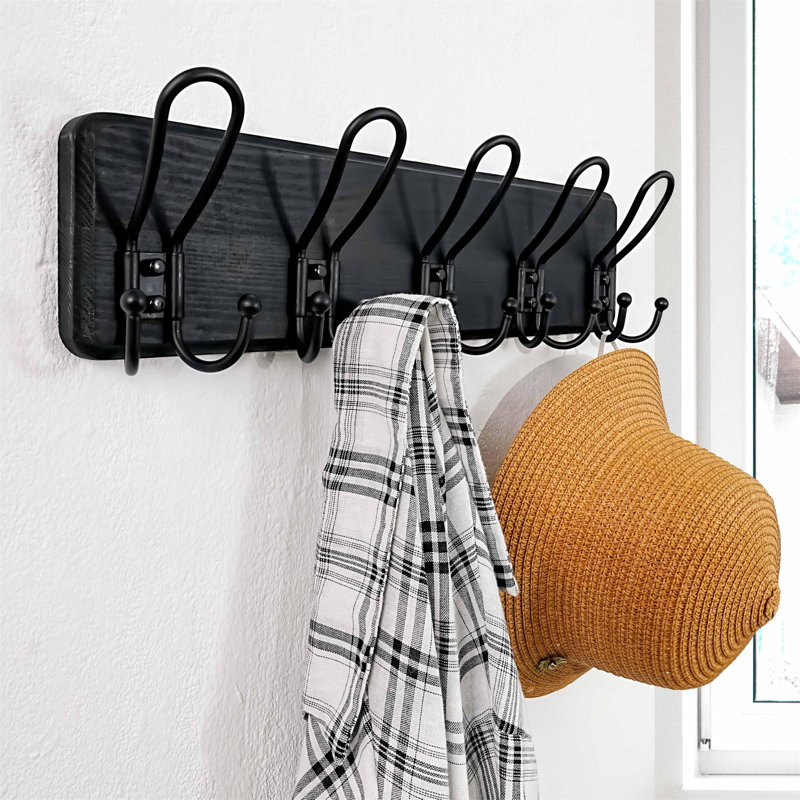 5 - Hook Coat Rack, Black