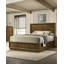 Ensemble de lit de style transitionnel couleur noyer, 2 tables de chevet et 3 boutons de meubles de chambre à coucher en métal-1393702473
