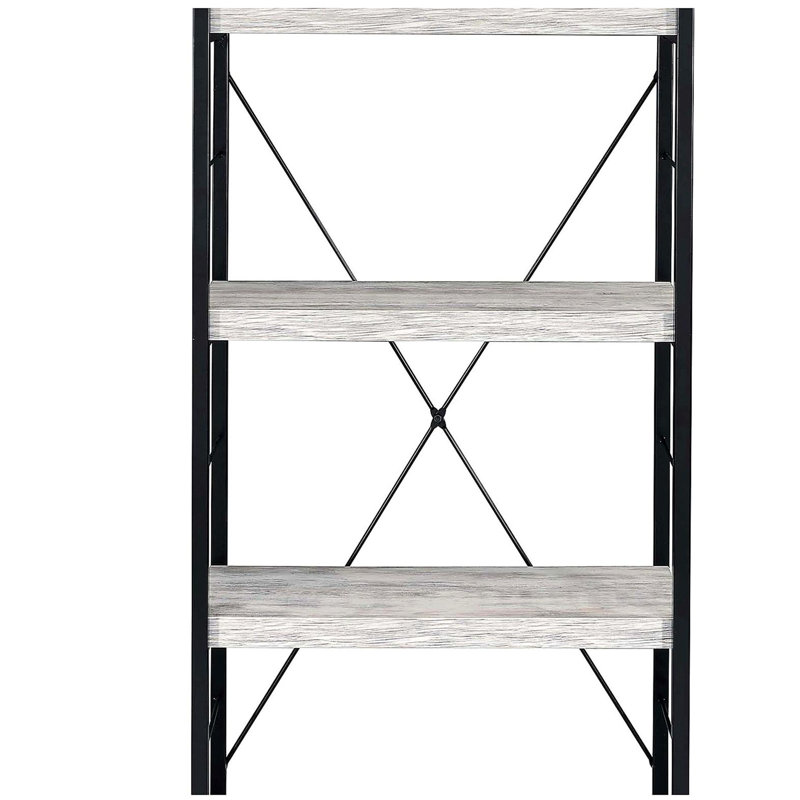 Bibliothèque antique noire à 3 tablettes, Noir/gris, (3 tablettes) H 43,58 po x l 24,58 po x P 11,58 po