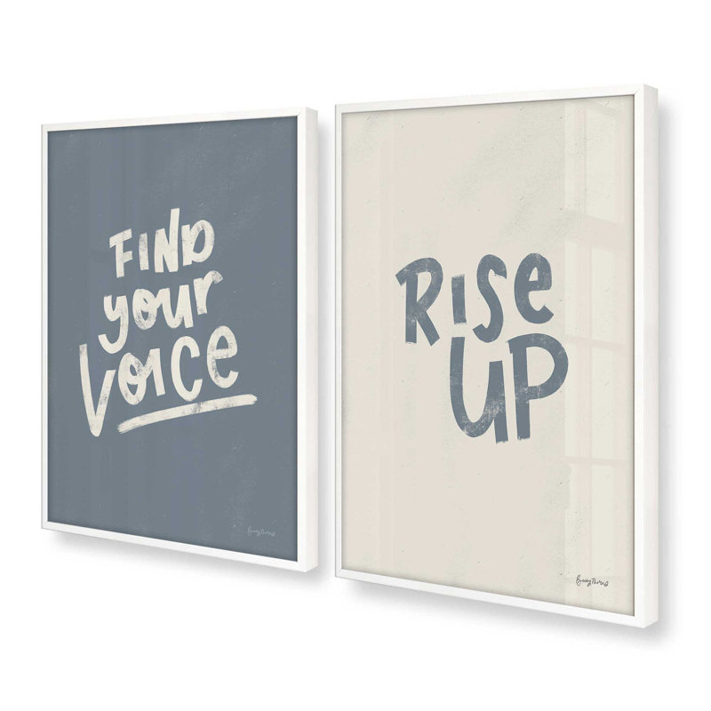 Ensemble de 2 pièces «Rise Up», Cadre opaque blanc, H 37 po x l 25 po