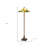 62" Two Light Tiffany Style Floor Lamp With Amber Blue And Green Stained Glass Shade