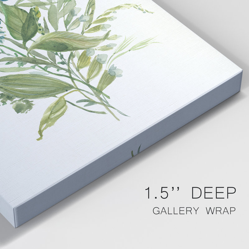 Verdure II - peinture sur toile tendue, H 12 po x l 8 po x P 1 po