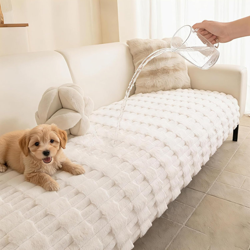 Housse imperméable pour canapé pour chien, housse moelleuse lavable pour animaux de compagnie, protection antidérapante durable pour canapé à 3 coussins, 35 x 83 pouces