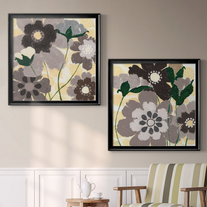 " Spring Break I " 2 - Pieces, 30.5" H x 61" W x 1.5" D, Black Framed Canvas, No Mat
