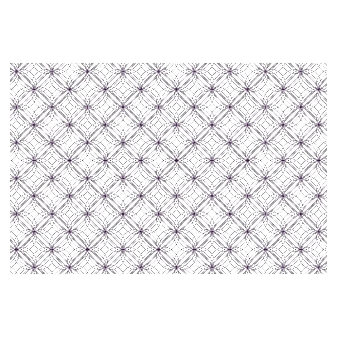 Strukturierte Fototapete Floral Pattern with Purple Circles 1,9 m x 288 cm