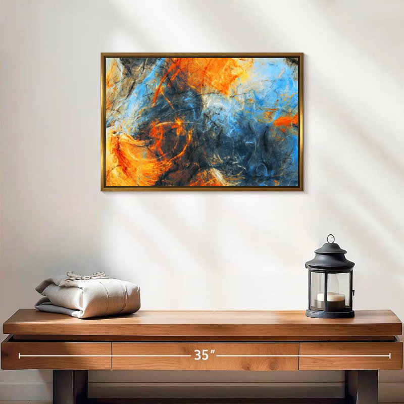 Bradham Lava Swirls, 19 po x 13 po, Cadre flottant doré