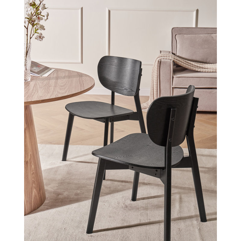 42cm H Solid Wood Side Chair, Black