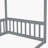 Full Size Canopy Frame Floor Bed With Fence, Guardrails-1001568347-1001568345