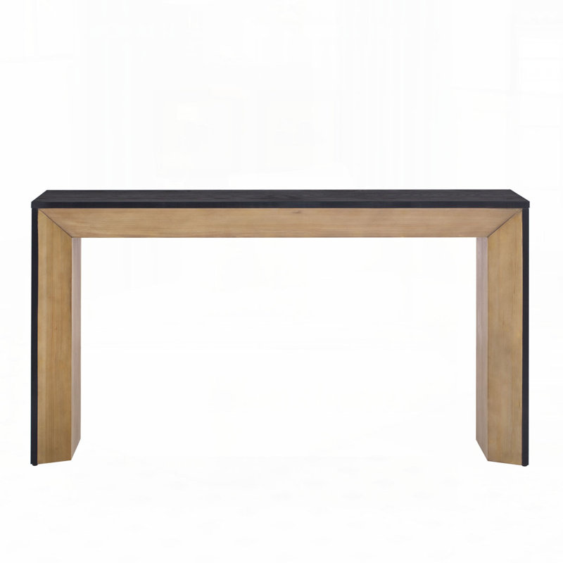59" Long Sofa Table Console Table, Brown/Black