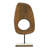 Dorpha Geometric Wood Sculpture with Light Marble Rectangular Base