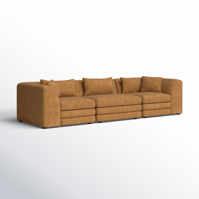 LOWTIDE Modular Sectional, Amber Glow Mustard Tweed
