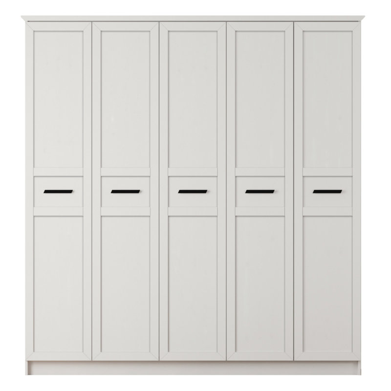Schaefer 5 Door Manufactured Wood Wardrobe, 210cm H x 175cm W x 52cm D