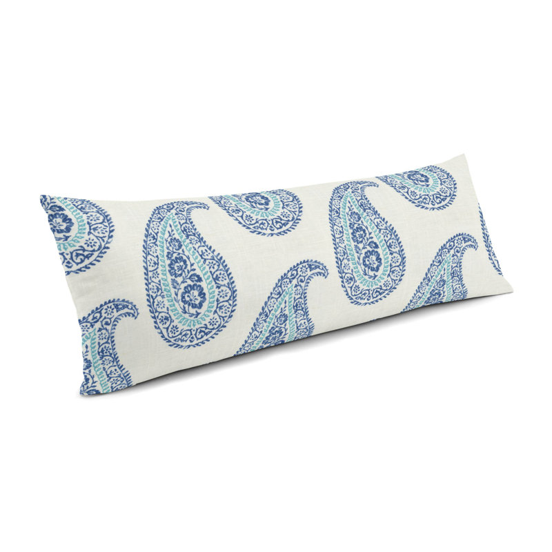 Housse de coussin rectangulaire et insert, Bleu géant, 14 po x 48 po