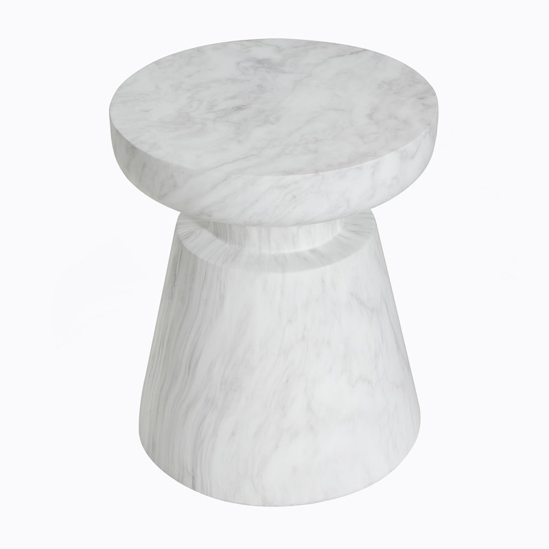 Outdoor Ponti Travertine Side Table,White