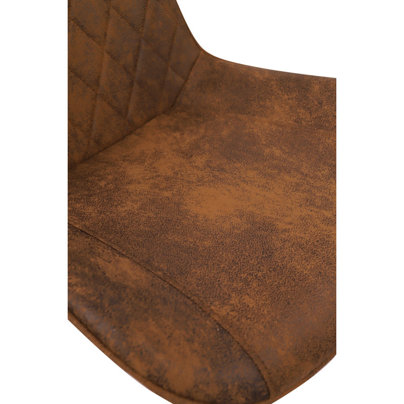 Aidy Faux Leather Upholstered Dining Chair, Suede Brown
