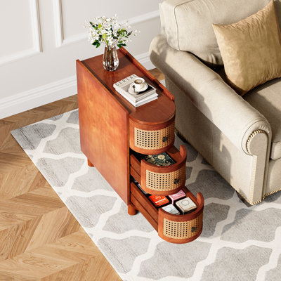 3-Drawer Rattan End Table by Bay Isle Home