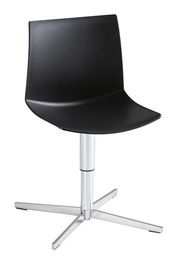 Fauteuil de bureau à dossier moyen Kanvas, Noir