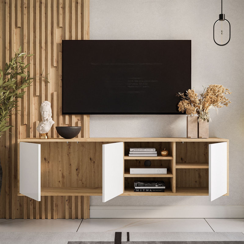Unfinished TV Stand for TVs up to 42", Artisan Oak/White