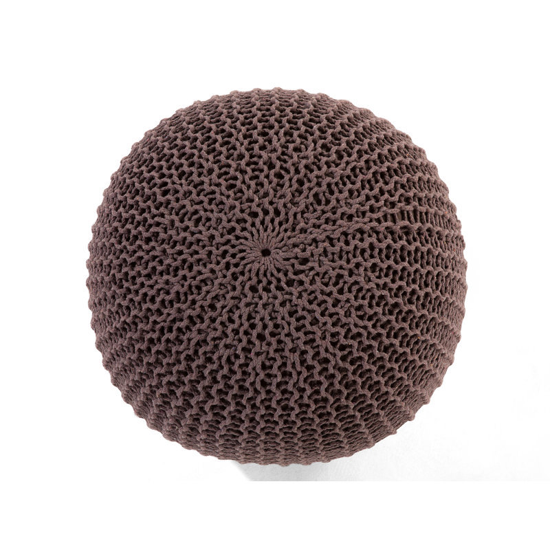 Arne 50cm Wide Round Pouf Ottoman, Brown