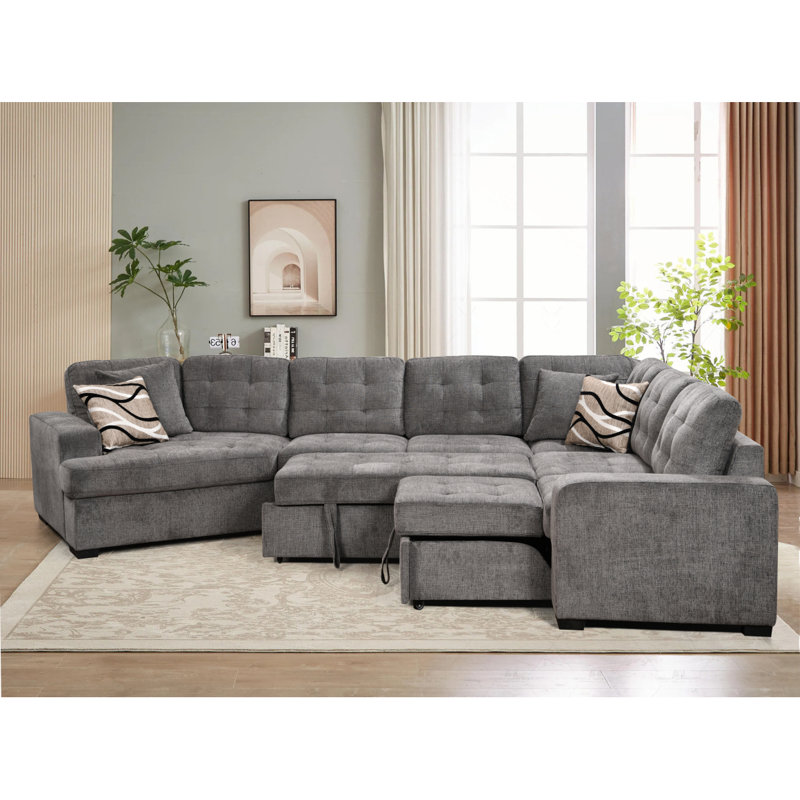 Grand canapé modulaire surdimensionné en U rembourré de 149 po Modern Modern, méridienne extra large