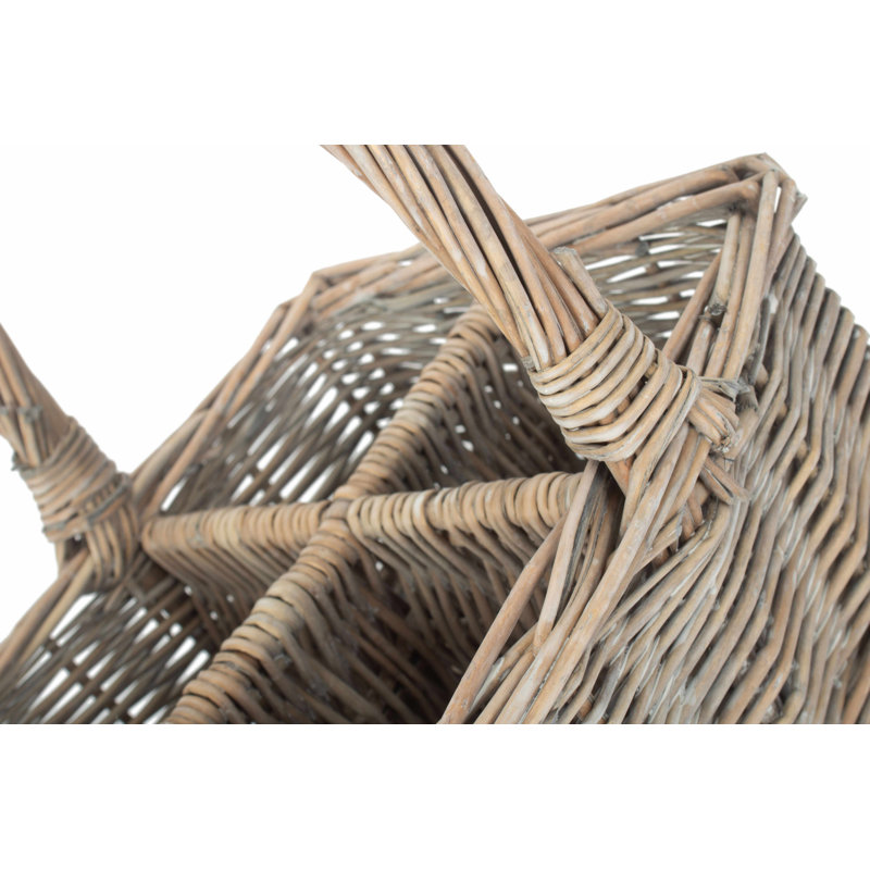 Wicker Square 4 Section Cutlery Basket