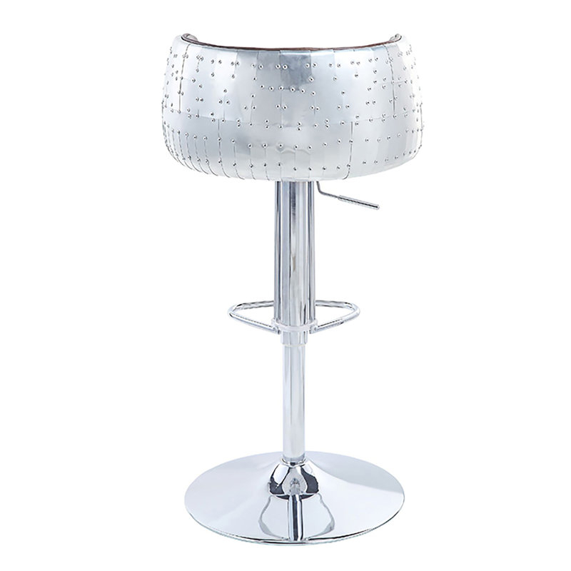 Tabouret pivotant réglable en cuir brun rétro pour une expérience de repas moderne en tout confort