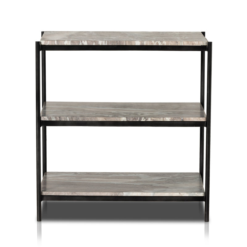 Table de bout avec rangement Aurelia, Hammered Grey/Canyon