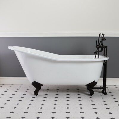 Mila 67"" x 30"" Clawfoot Soaking Porcelain Bathtub -  Chevington, CH67SL7ORBM