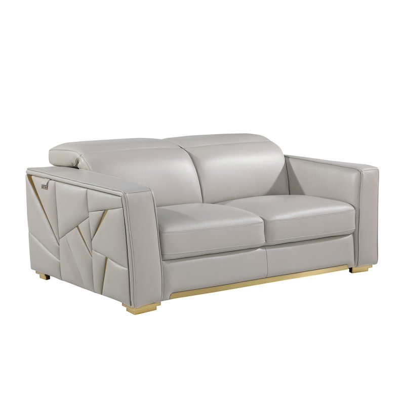 Causeuse Raymod, Gris clair, Or