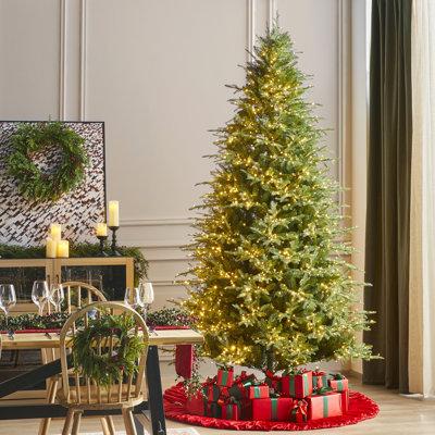 Leilonie Pre-Lit Green Full Fir Artificial Christmas Tree with Lights