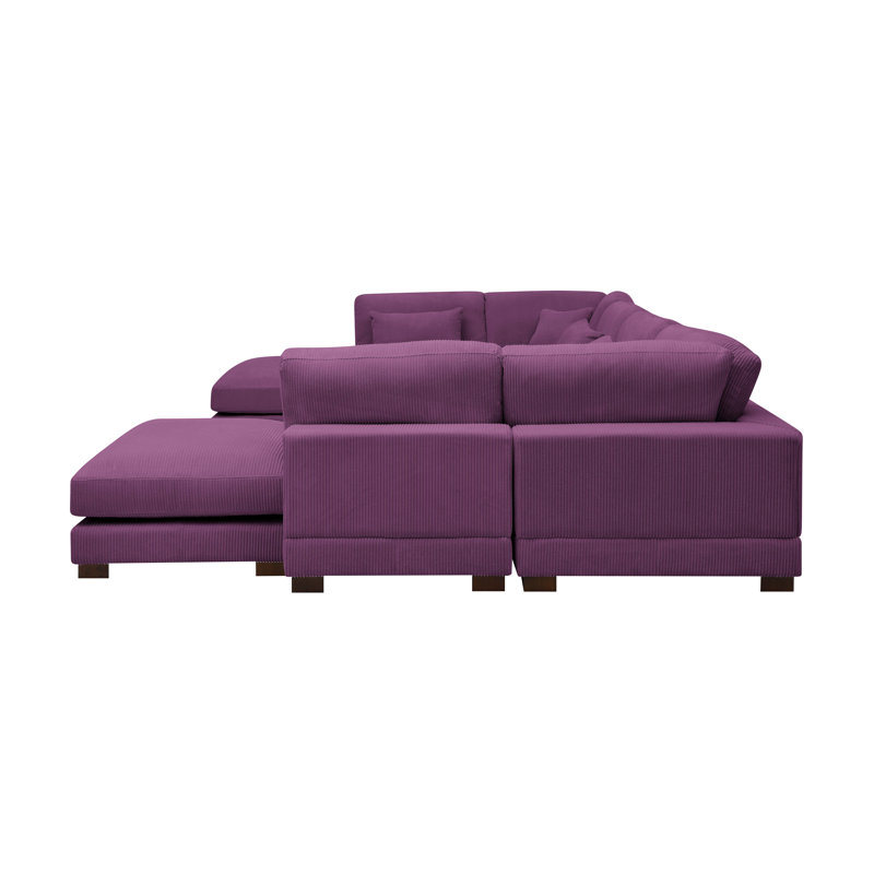 Canapé modulaire en velours côtelé Chrisley, Velours côtelé mauve