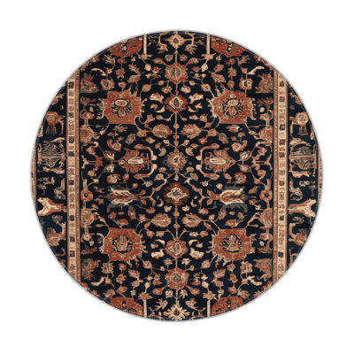 Persian Black Indoor and Outdoor Area Rug