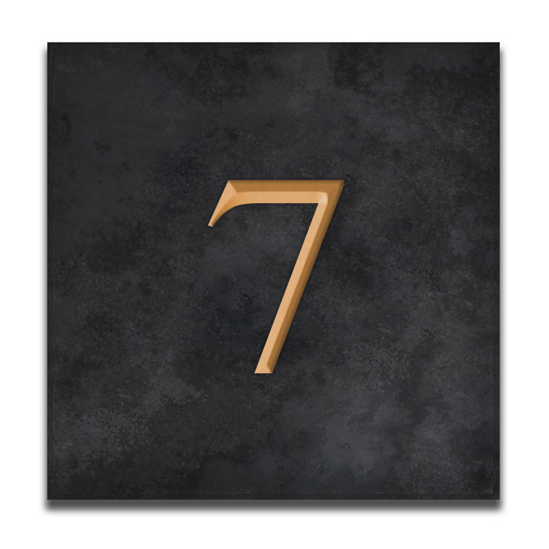 Velia 17.78cm H Stone House Number, Gold, 7