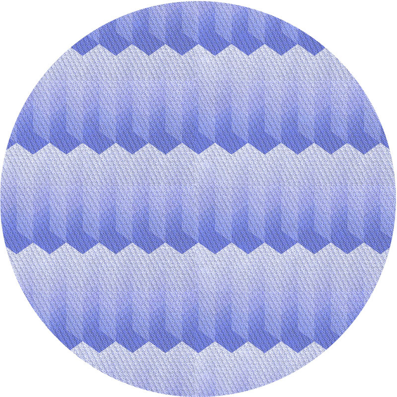 Tapis géométrique violet, Rond 5 pi