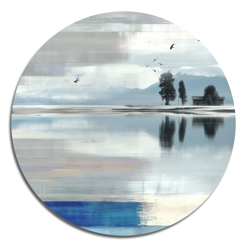 Décoration murale ronde en métal Blue Ocean Ocean, L 36 po x H 36 po