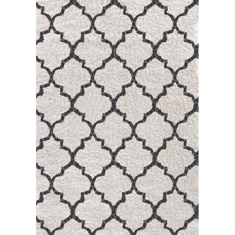 Babsy Geometric Shag Area Rug, Rectangle 80 x 150cm